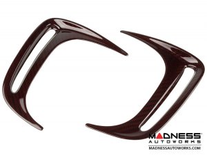 FIAT 500 Rear Bumper Side Duct Trim Piece Set - Carbon Fiber - Red Candy